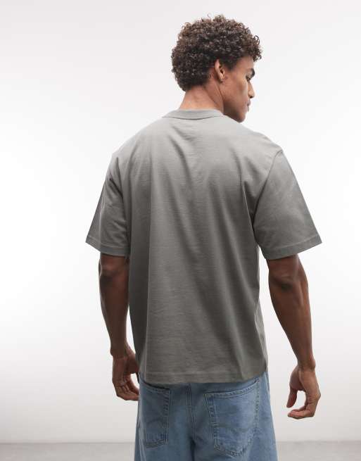 Weekday - Ruimvallend T-shirt in donker kaki, 5 van 5