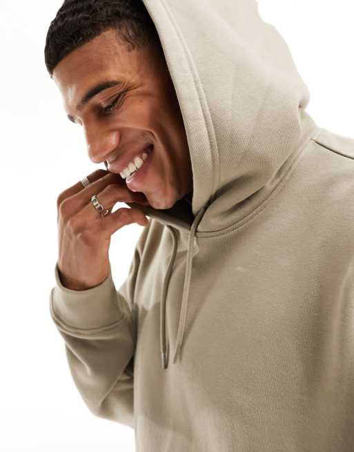 Weekday - Ruimvallende hoodie van zware jersey in beige mol, deel van co-ord set, 3 van 4