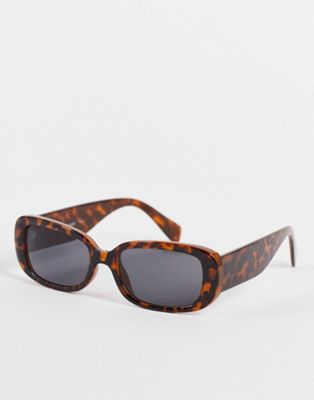 Weekday Run rectangle sunglasses in tortoiseshell  - ASOS Price Checker