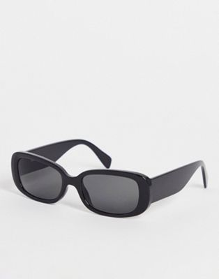 Weekday Run rectangular sunglasses in black - ASOS Price Checker
