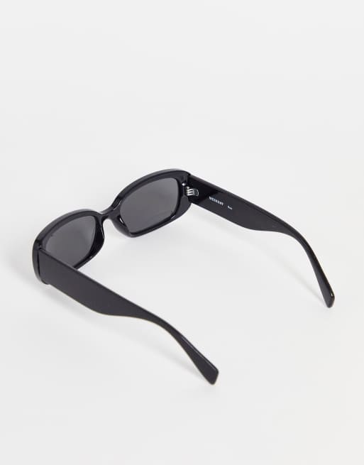 Weekday Run rectangular sunglasses in black, 3 of 4