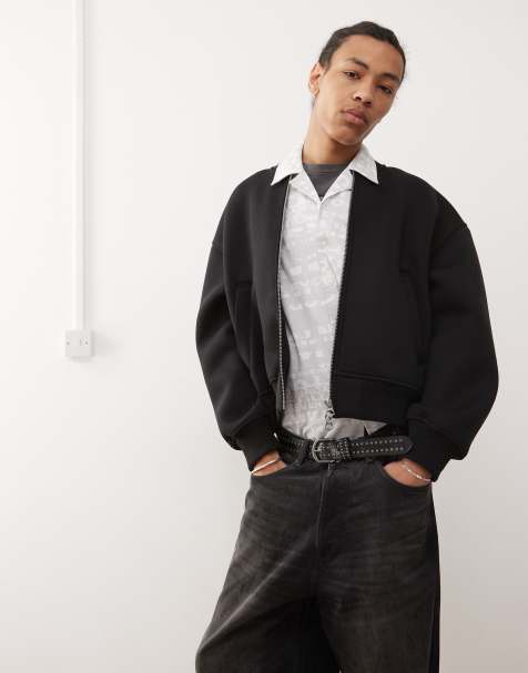 Weekday – Sammy – Oversize-Bomberjacke aus Scuba-Stoff in Schwarz - view 1
