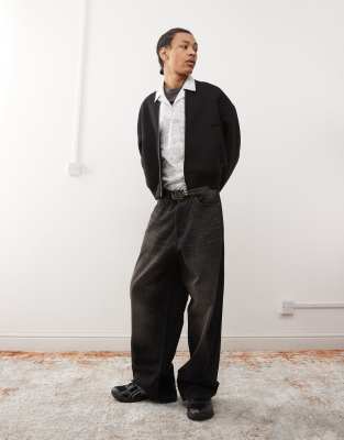 Weekday Sammy Oversized Scuba Bomber Jacket In Black