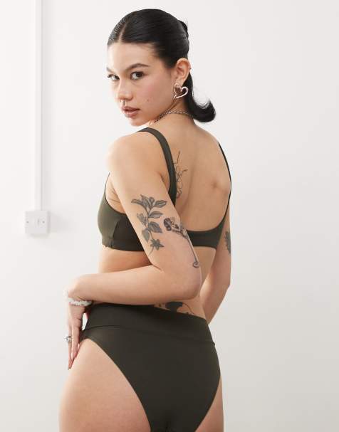 Weekday – Sand – Mix and Match – Bikini in Dunkelgrün, exklusiv bei ASOS - view 1