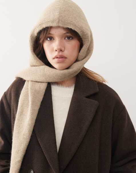 Weekday scarf with hood in beige - view 1