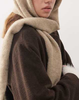 Weekday Scarf With Hood In Brown