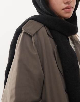 Weekday scarf with hood in black | ASOS