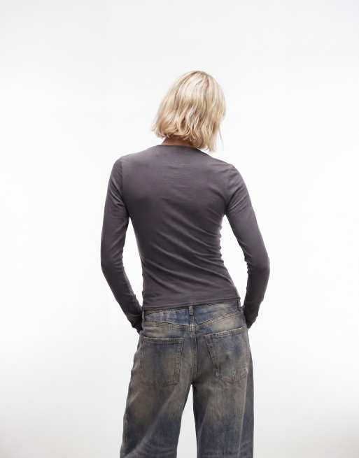 Weekday - Scarlet - Felpa con cappuccio grigio scuro in tessuto stile scuba, 4 di 4