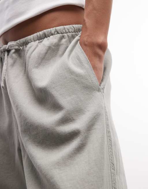 Weekday – Schlupfhose aus Leinenmix in Salbeigrün mit weitem Bein, exklusiv bei ASOS, 3 von 5