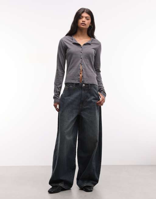 Weekday schmal geschnittene Jersey-Strickjacke in Dunkelgrau, 2 von 4