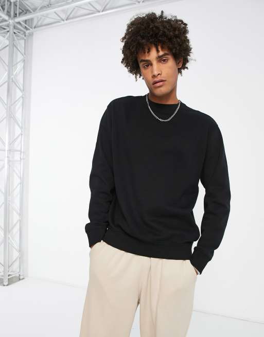 Weekday – Schwarzes Standard-Sweatshirt