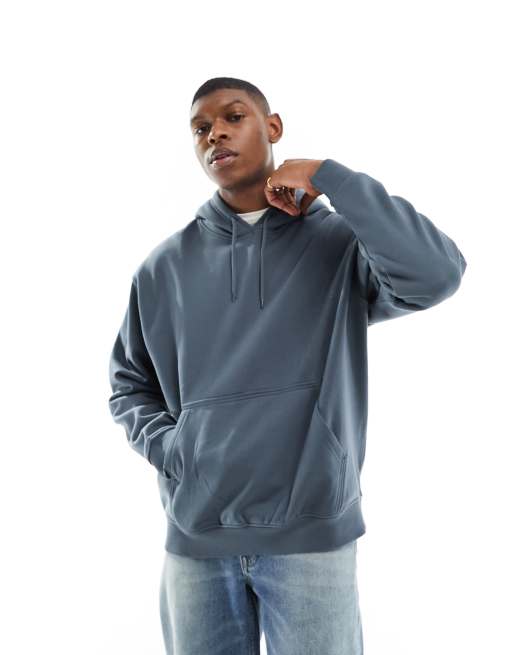 Weekday – Schwerer Kapuzenpullover in Staubgrau mit lockerem Schnitt