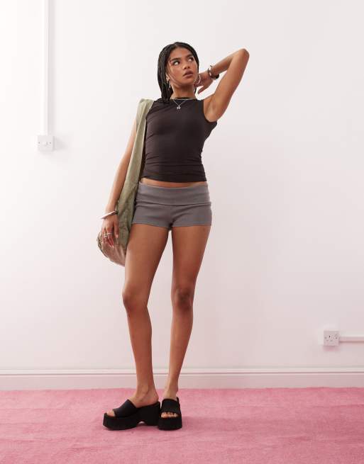 Weekday scoop back top in dark brown