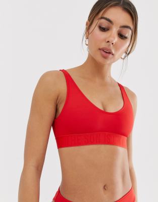 red scoop neck bikini