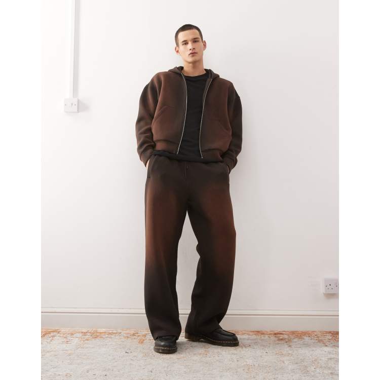 Weekday scuba-style fabric sweatpants in brown wash - part of a