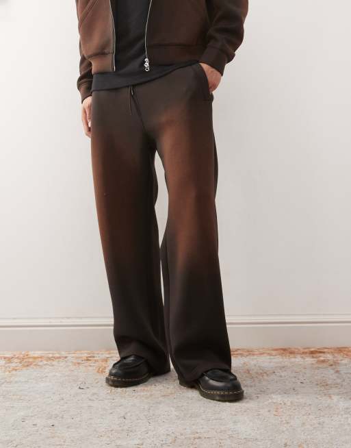 Weekday scuba-style fabric trackies in brown wash (part of a set), 2 of 5
