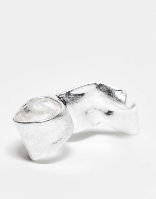 Weekday sculptural statement ring in silver | ASOS