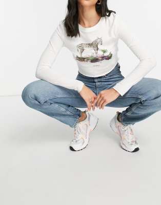 jean mom bleu taille haute