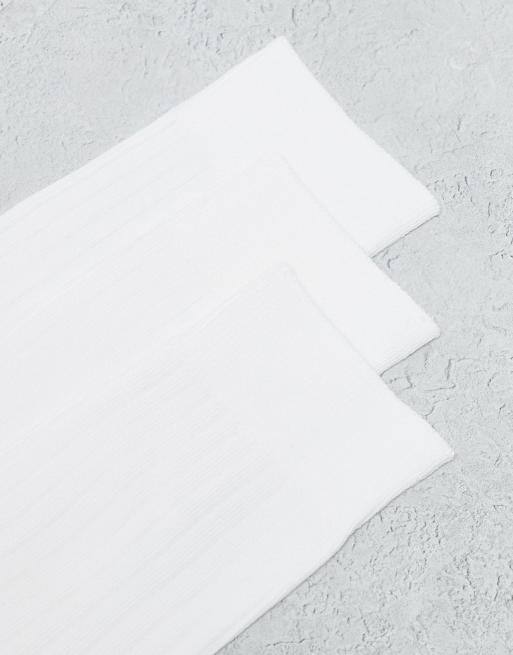 Weekday Selma 3-pack ribbed socks in white, 2 of 3