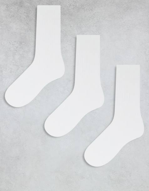 Weekday - Selma - Lot de 3 paires de chaussettes côtelées - Blanc - view 1