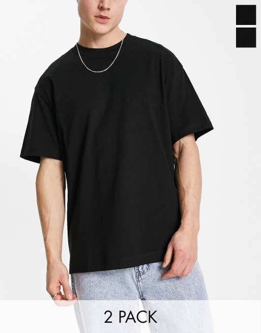 Weekday - Set van 2 oversized T-shirts in zwart