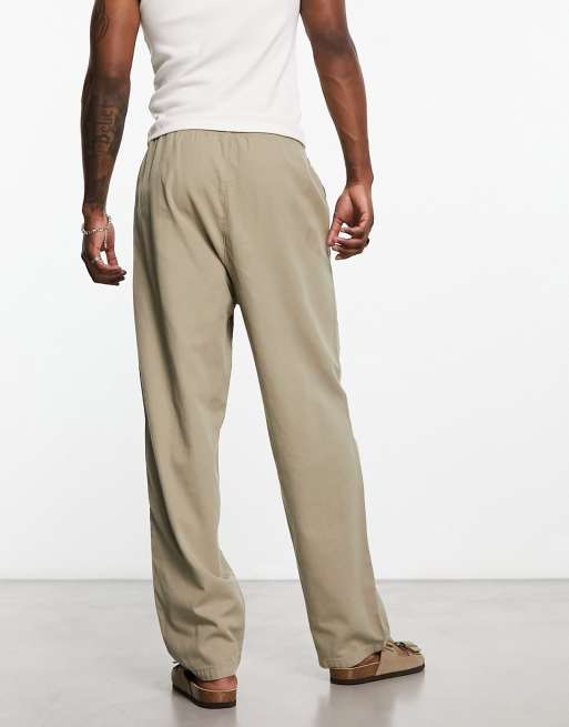 Weekday Seth linen trousers in black