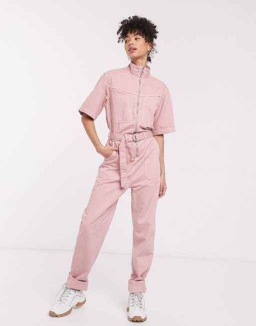 Asos pink store boiler suit