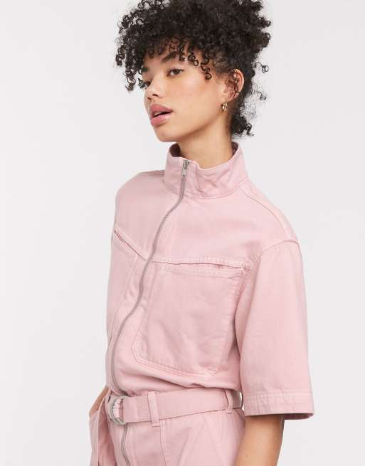 Asos pink denim boiler suit on sale