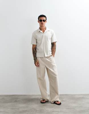 Weekday Short Sleeve Resort Shirt In Brown