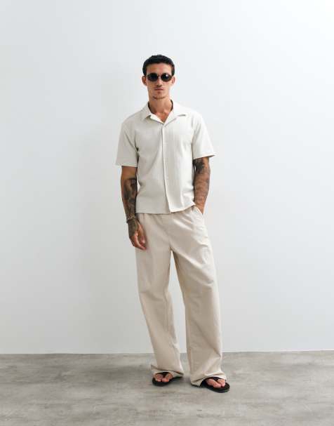 Weekday short sleeve resort shirt in tan - view 1