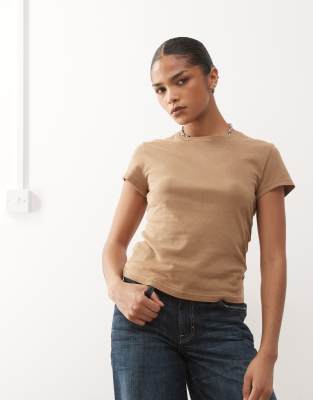 Weekday Shrunken Fit T-shirt In Neutral
