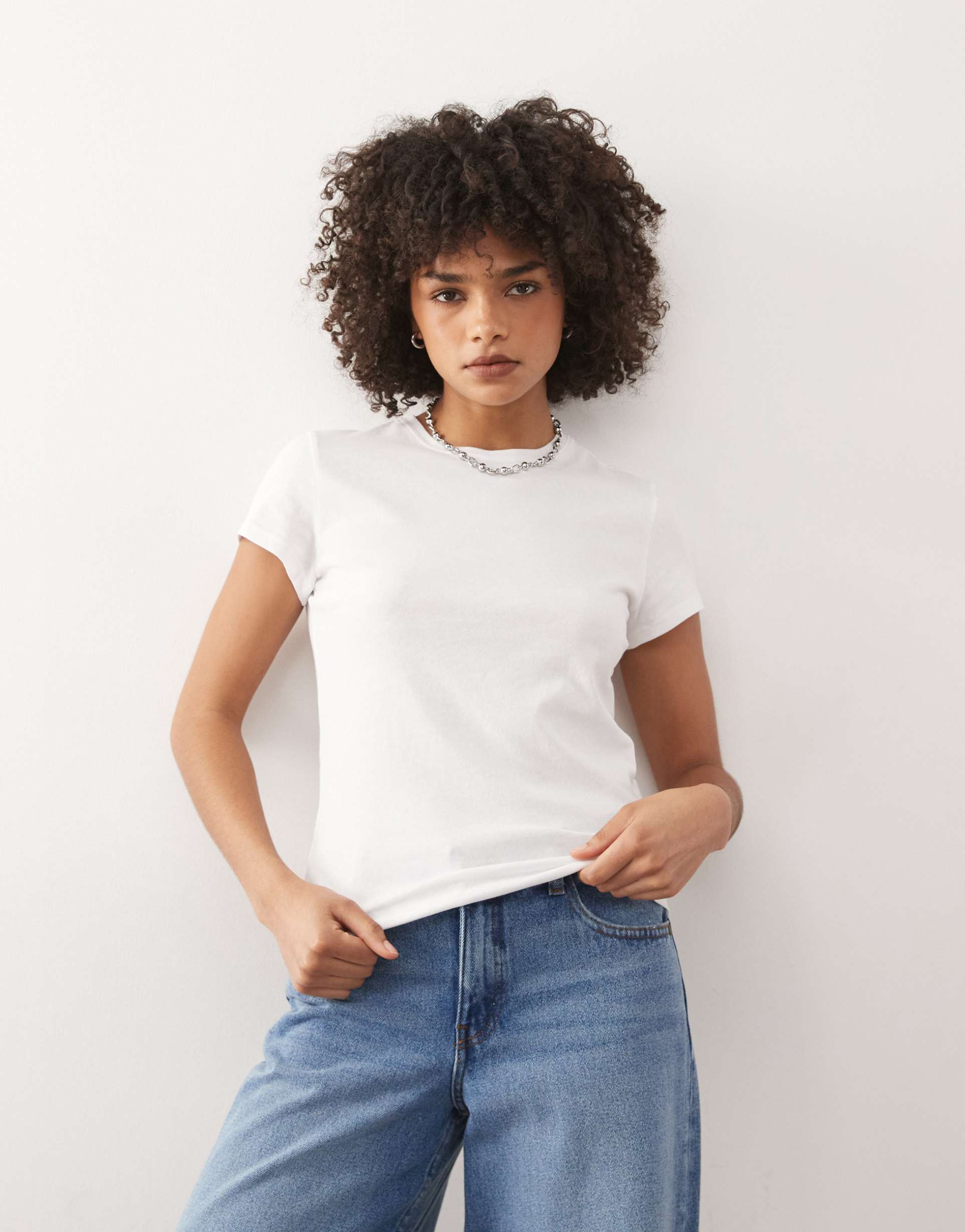 weekday shrunken fit t-shirt in white