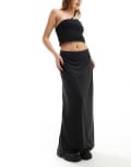 [Weekday] Weekday Signe drape midi skirt in black XS Black