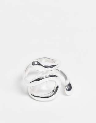 Weekday - Silberfarbener Ring mit abstraktem Design