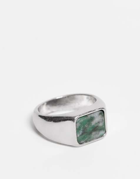 Weekday – Silberfarbener Siegelring mit Schmuckstein - view 1