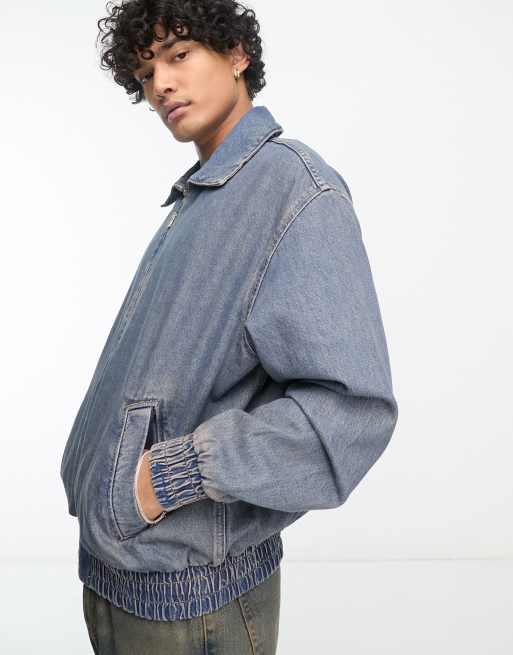 Weekday Silver denim bomber jacket in lapis blue ASOS