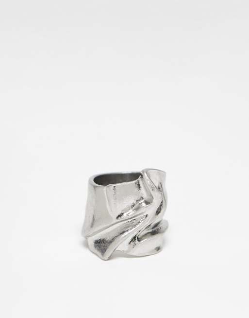 Weekday – Silverfärgad, hamrad och grov ring