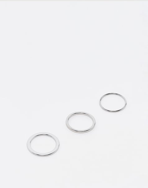 Weekday – Silverfärgade ringar, 3-pack - view 1