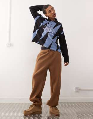Weekday Weekday Simon Co-Ord Joggers in BroWn in Scuba-Style Fabric