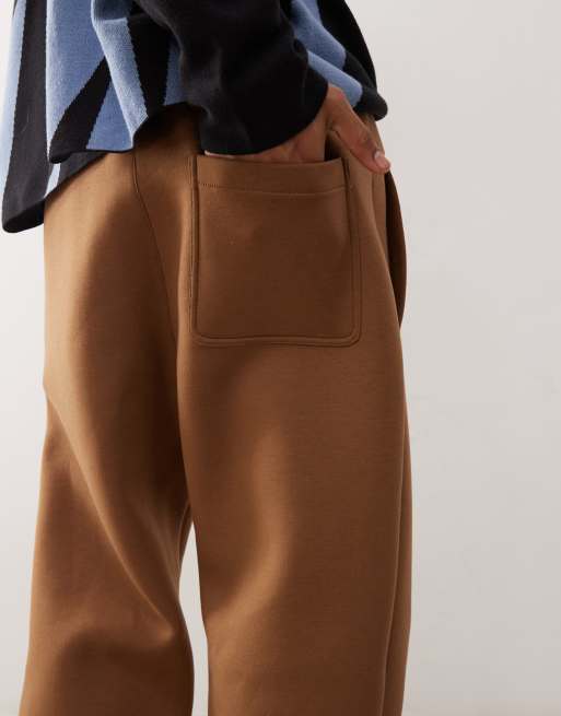 Weekday Simon co ord scuba joggers in brown ASOS