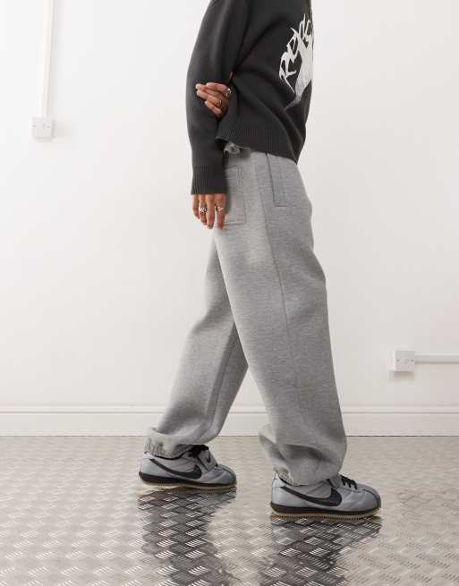 Weekday - Simon - Felpa con cappuccio e zip e joggers in tessuto scuba grigio mélange