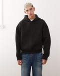 [Weekday] Weekday Simon hoodie in black in scuba-style fabric XS Black