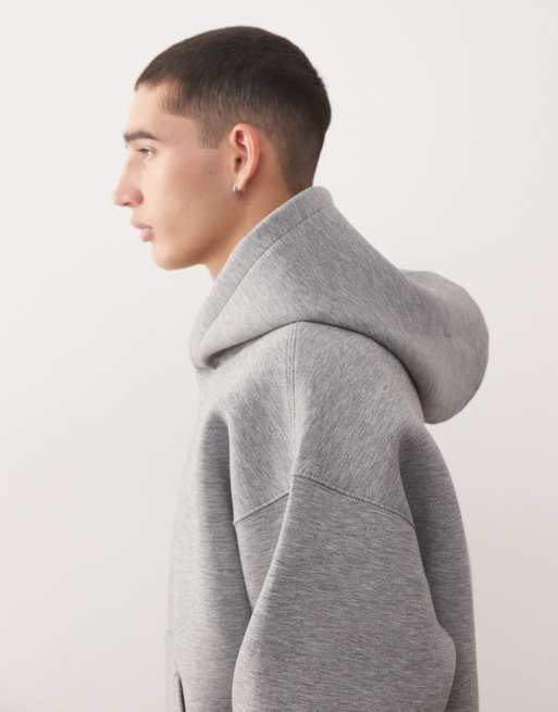 Weekday Simon hoodie in heather gray scuba-style fabric | ASOS