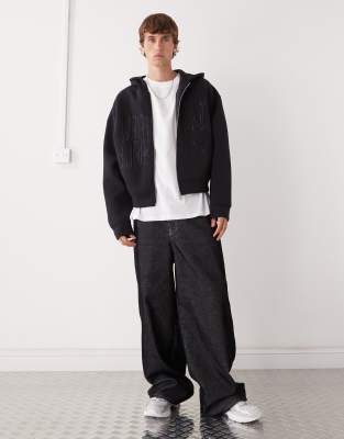 Weekday Simon Hoodie With Graphic Print In Black