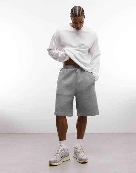 Weekday Simon jersey shorts in gray melange in Scuba-Style Fabric - view 1