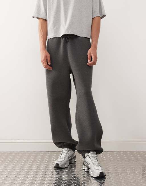 Weekday Simon joggers in dark grey melange in scuba-style fabric, 2 of 5