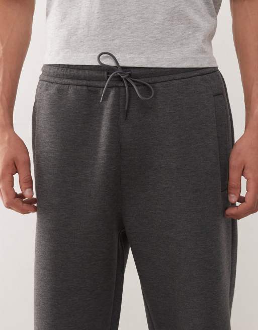 Weekday Simon joggers in dark grey melange in scuba-style fabric, 4 of 5