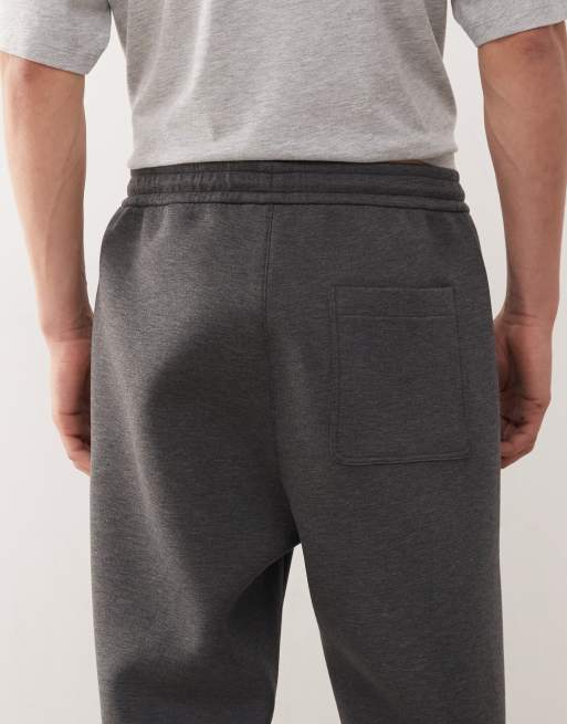 Weekday Simon joggers in dark grey melange in scuba-style fabric, 5 of 5