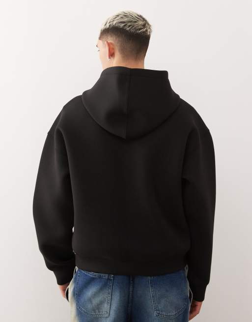 Weekday – Simon – Kapuzenpullover aus neoprenähnlichem Material in Schwarz, 3 von 5