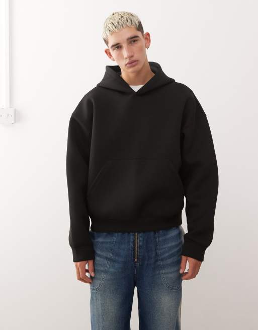 Weekday – Simon – Kapuzenpullover in schwarzer Neopren-Optik